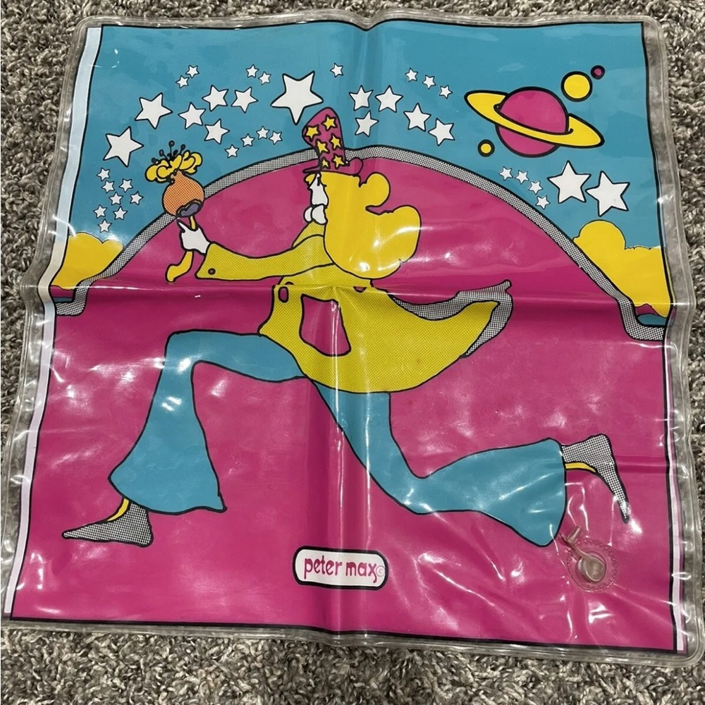 Vintage Peter‎ Max 70's Inflatable Plastic Pillow